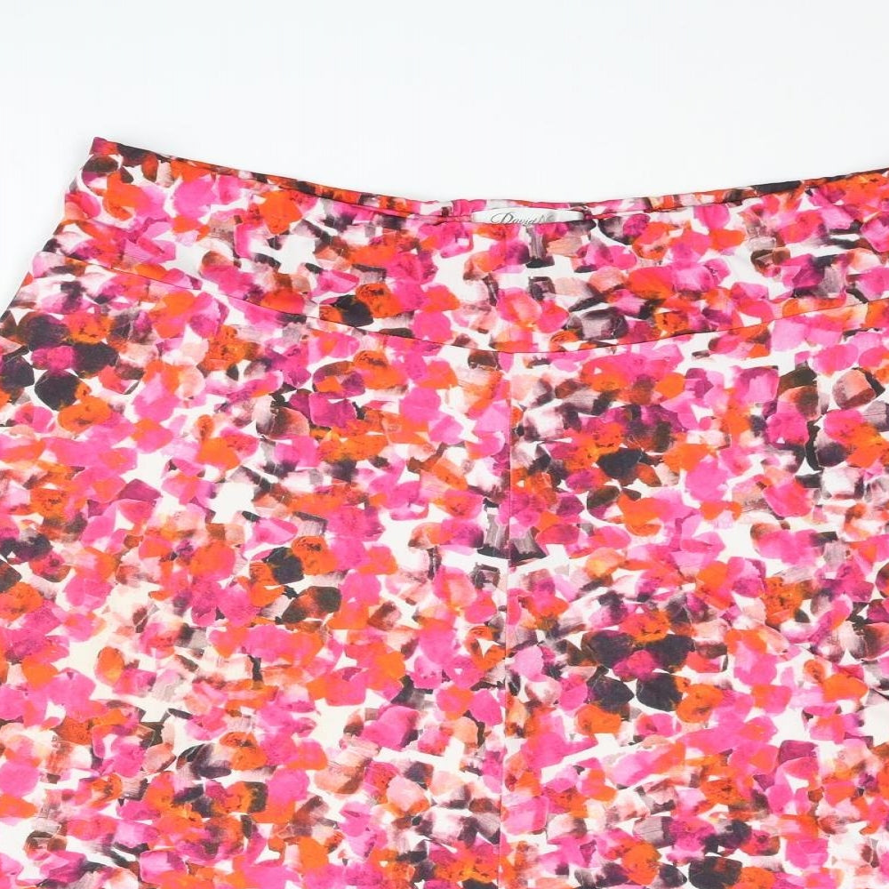 David Neiper Womens Multicoloured Geometric Polyester Flare Skirt Size 18