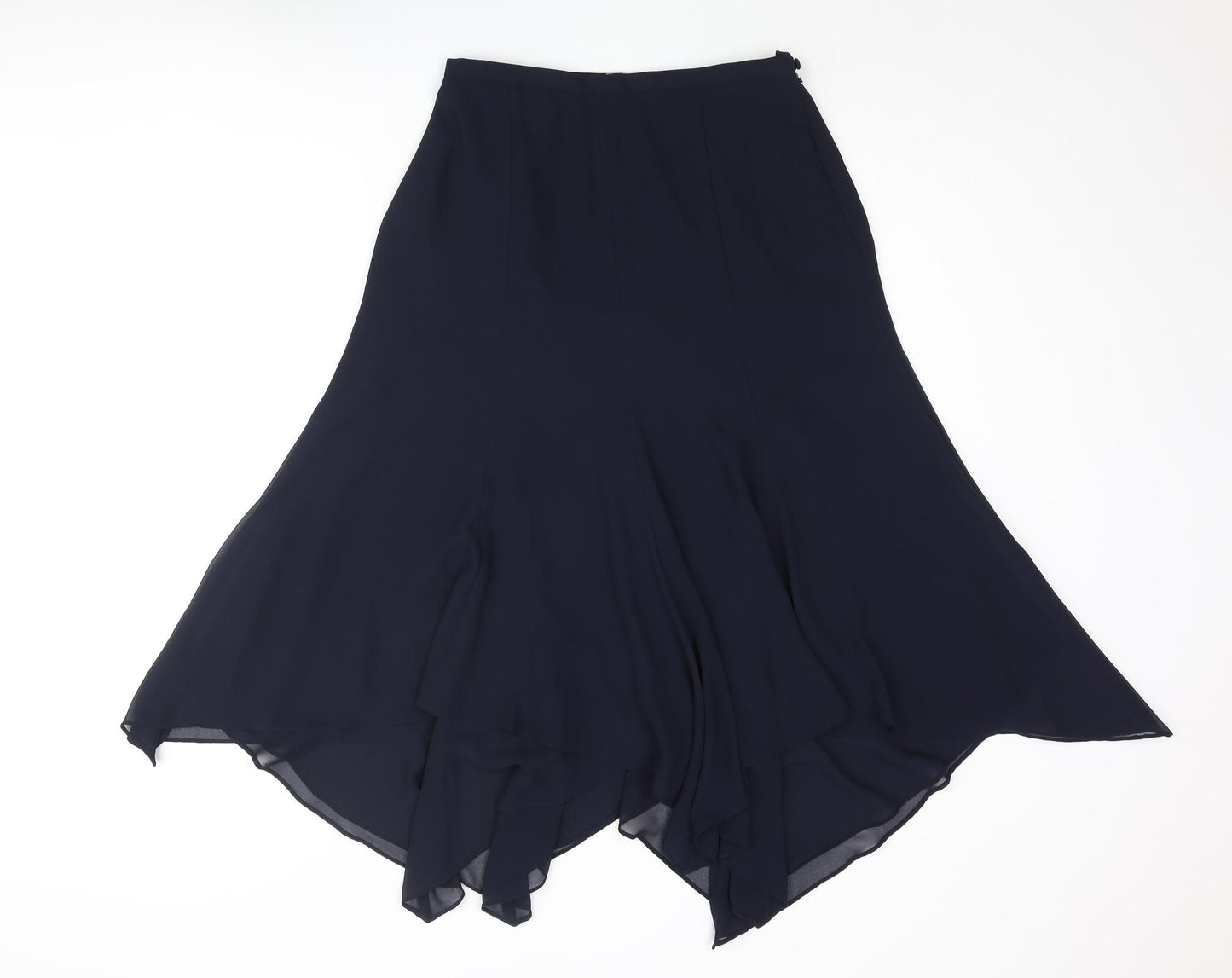 Jacques Vert Womens Blue Polyester Trumpet Skirt Size 28 in Zip