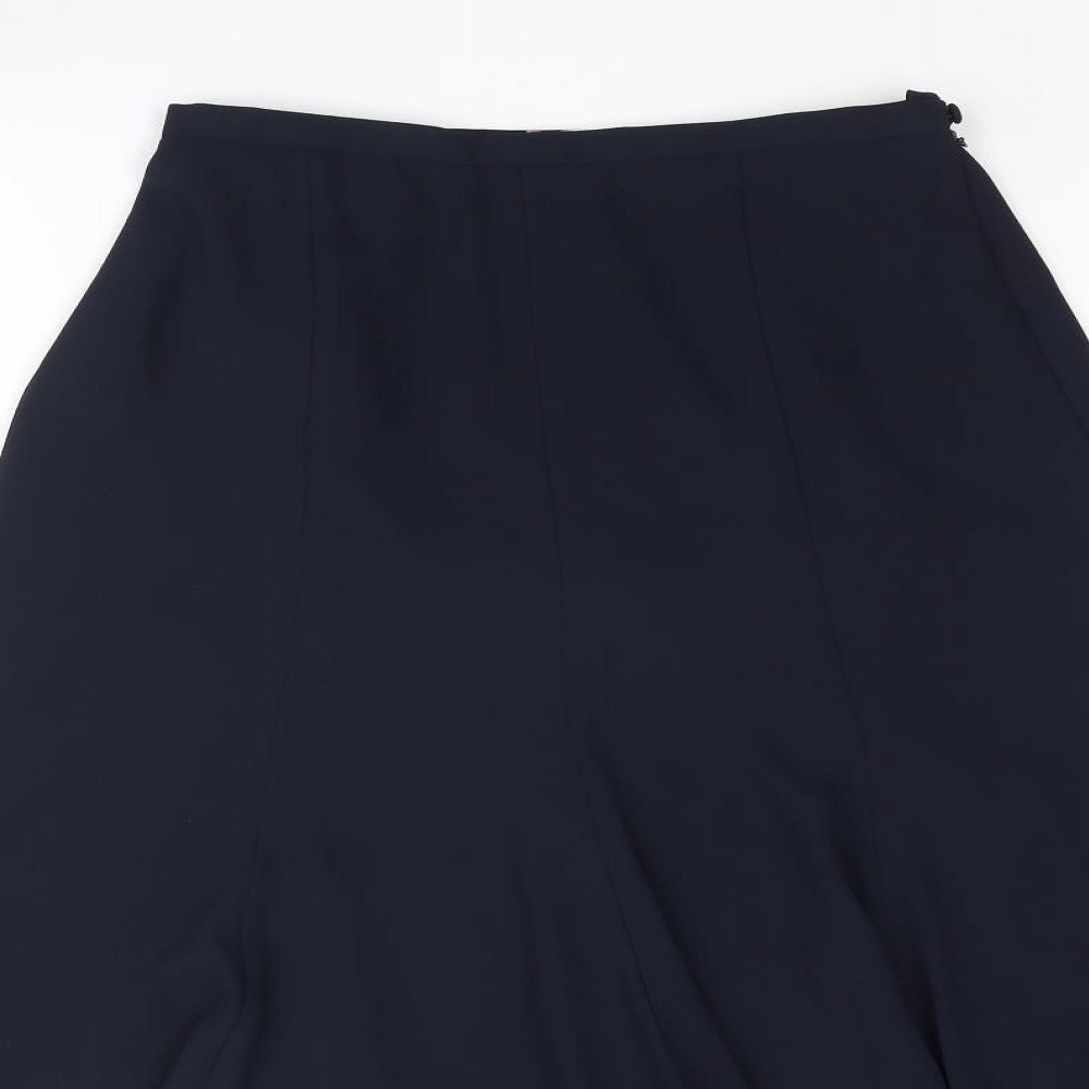 Jacques Vert Womens Blue Polyester Trumpet Skirt Size 28 in Zip