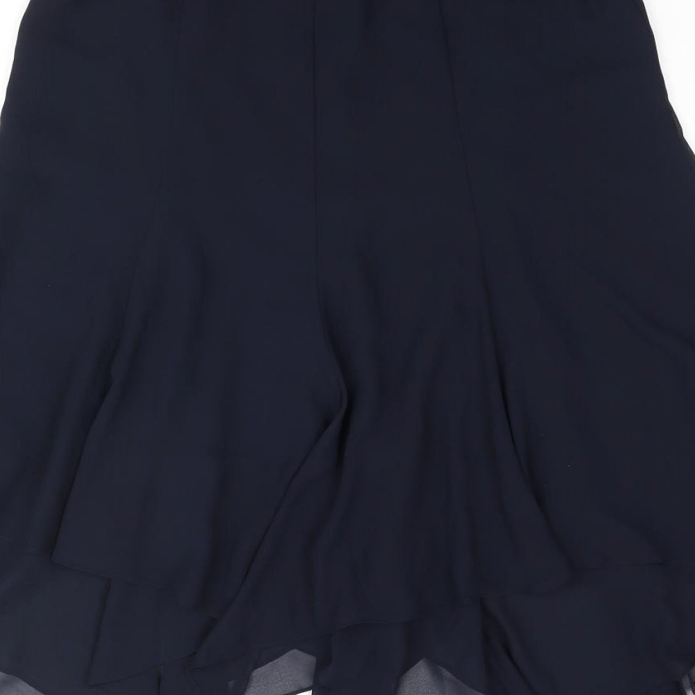 Jacques Vert Womens Blue Polyester Trumpet Skirt Size 28 in Zip