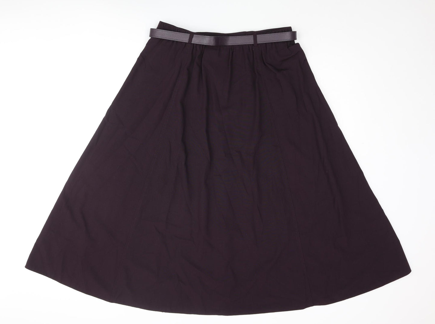 Design Essentials Womens Purple Viscose A-Line Skirt Size 16 Button
