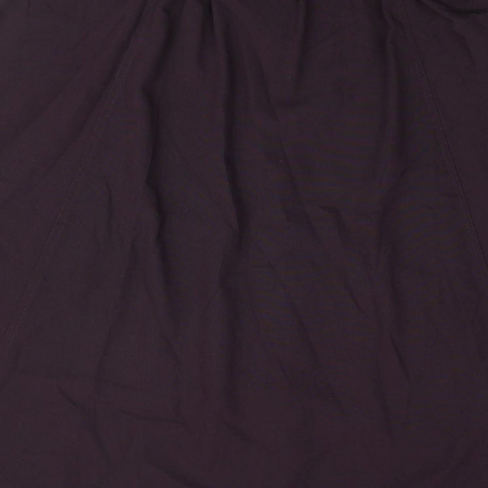 Design Essentials Womens Purple Viscose A-Line Skirt Size 16 Button