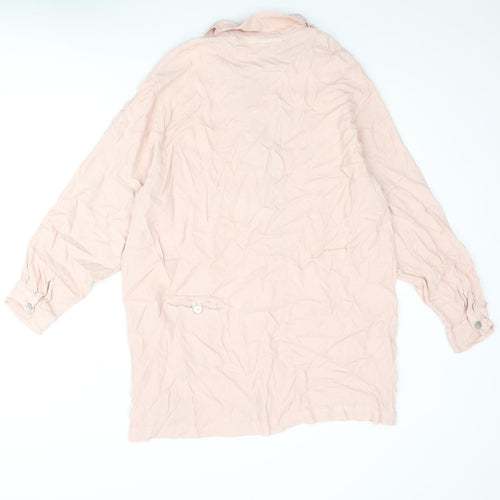 Resource Womens Pink Viscose Tunic Button-Up Size L Collared