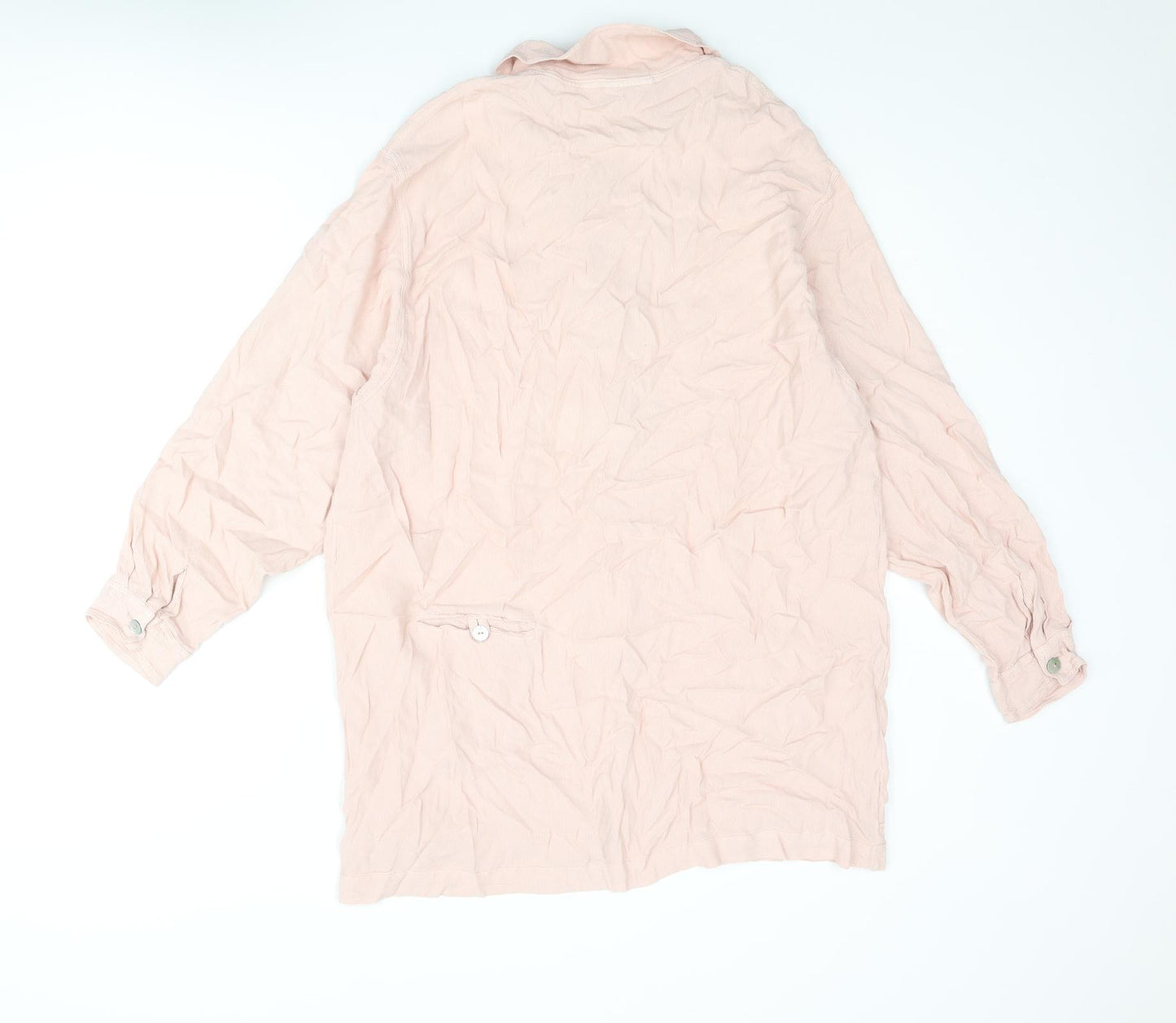 Resource Womens Pink Viscose Tunic Button-Up Size L Collared