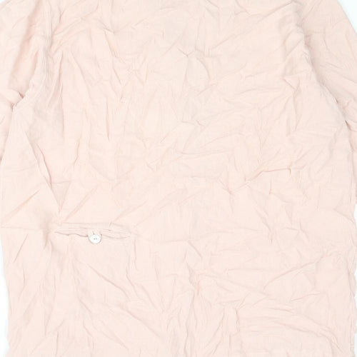 Resource Womens Pink Viscose Tunic Button-Up Size L Collared