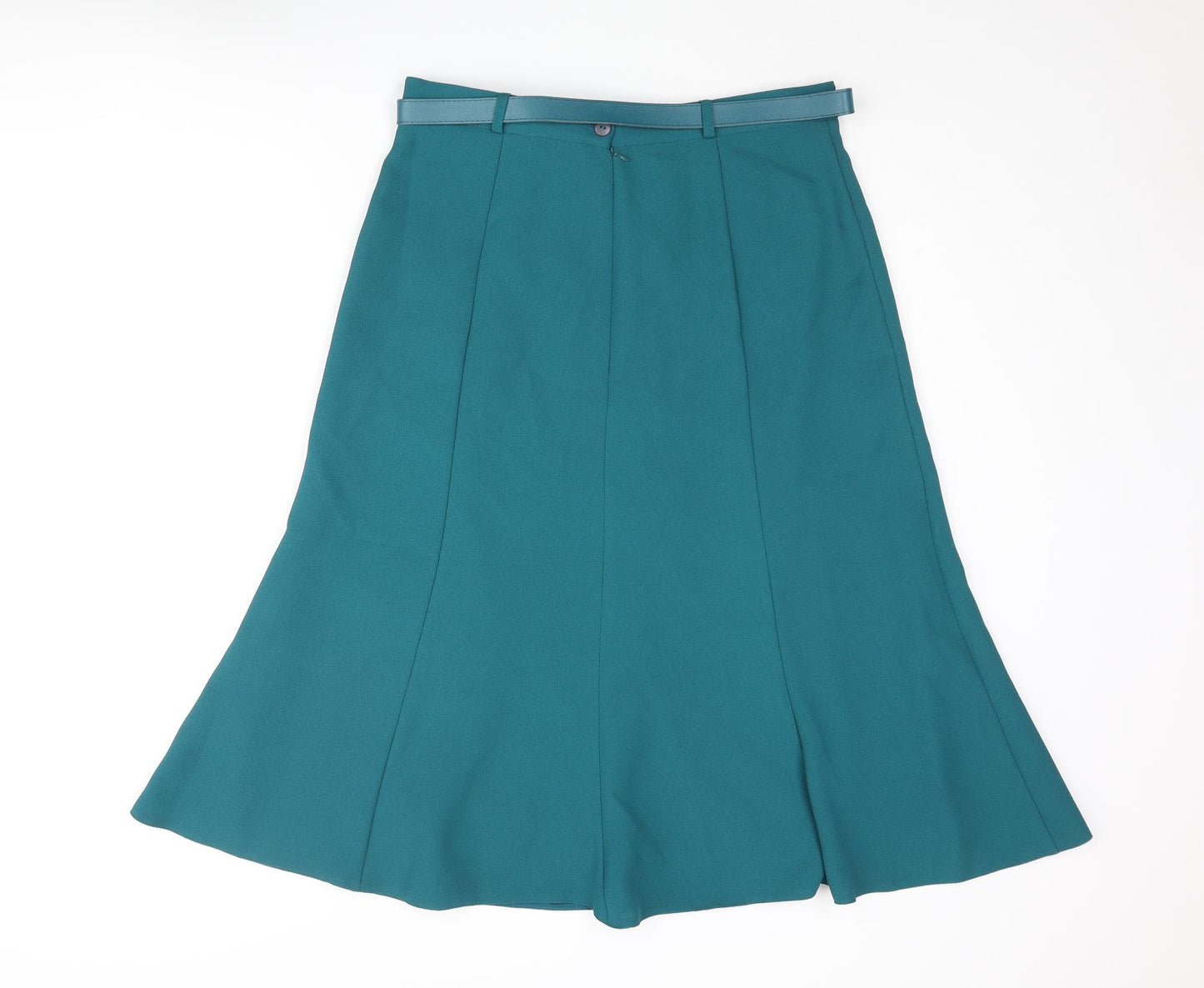 Bonmarché Womens Blue Polyester Flare Skirt Size 16 Zip