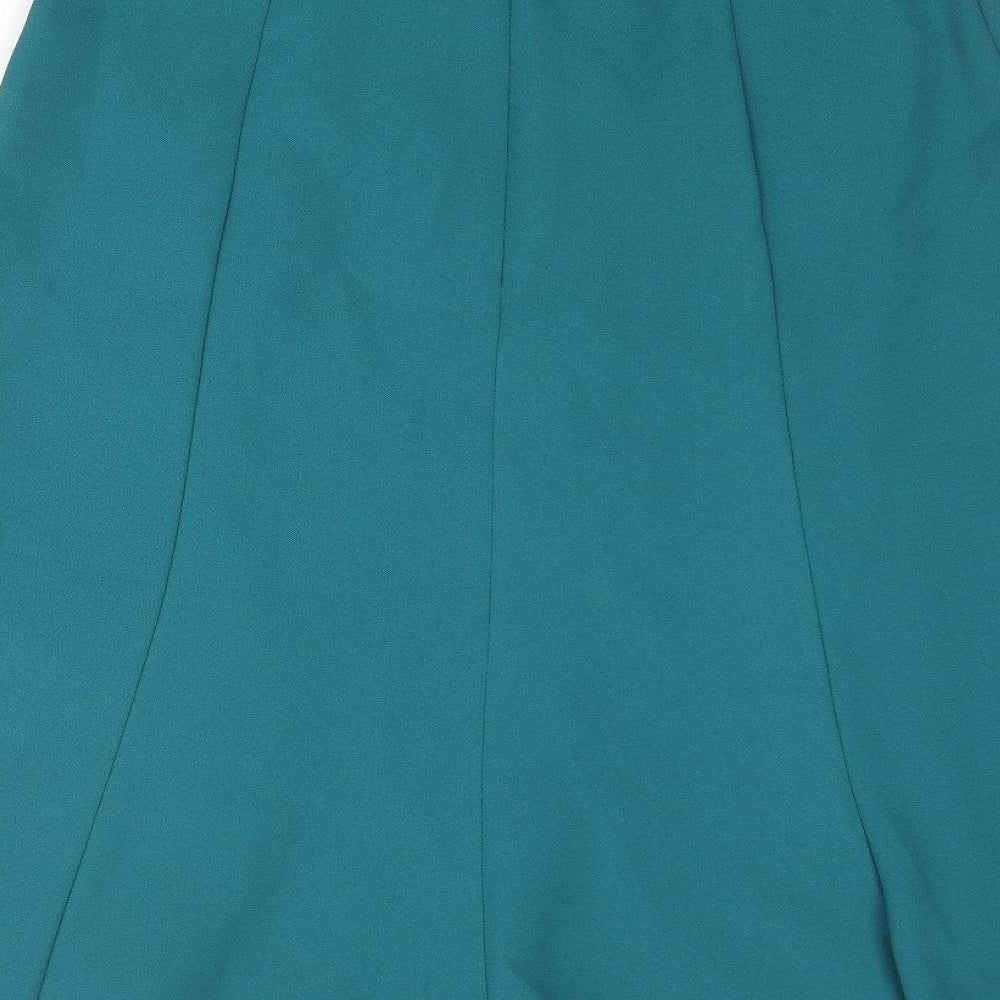 Bonmarché Womens Blue Polyester Flare Skirt Size 16 Zip