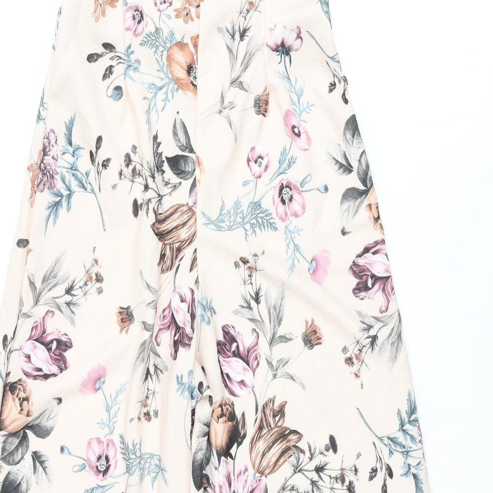 Boohoo Womens Multicoloured Floral Polyester Jumpsuit One-Piece Size 10 L24 in Pullover
