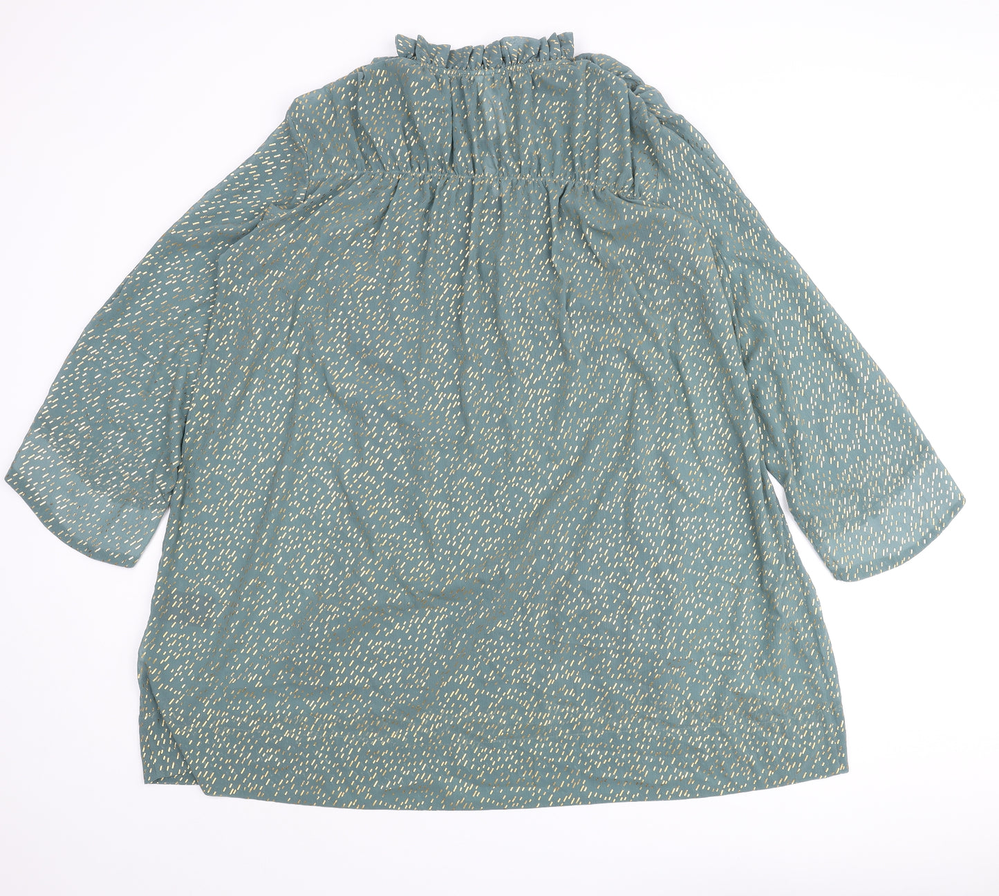 H&M Womens Blue Geometric Polyester Shift Size M Mock Neck Tie