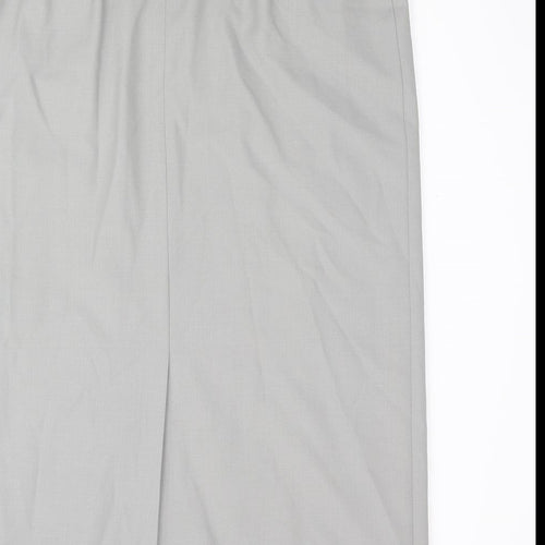 St Michael Womens Grey Wool Straight & Pencil Skirt Size 16 Zip