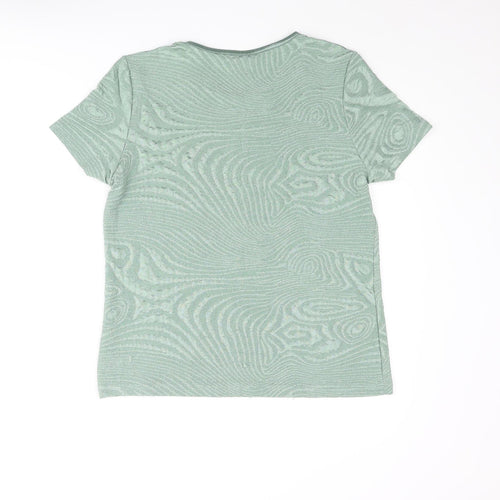 Anna Rose Womens Gold Polyester Basic T-Shirt Size L Round Neck