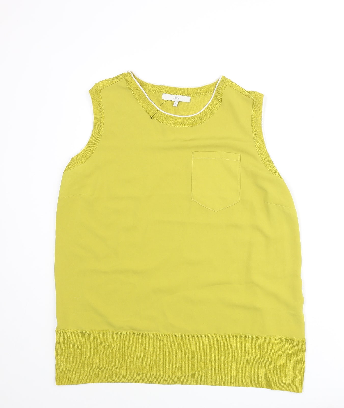 NEXT Womens Green Round Neck Viscose Vest Jumper Size 16