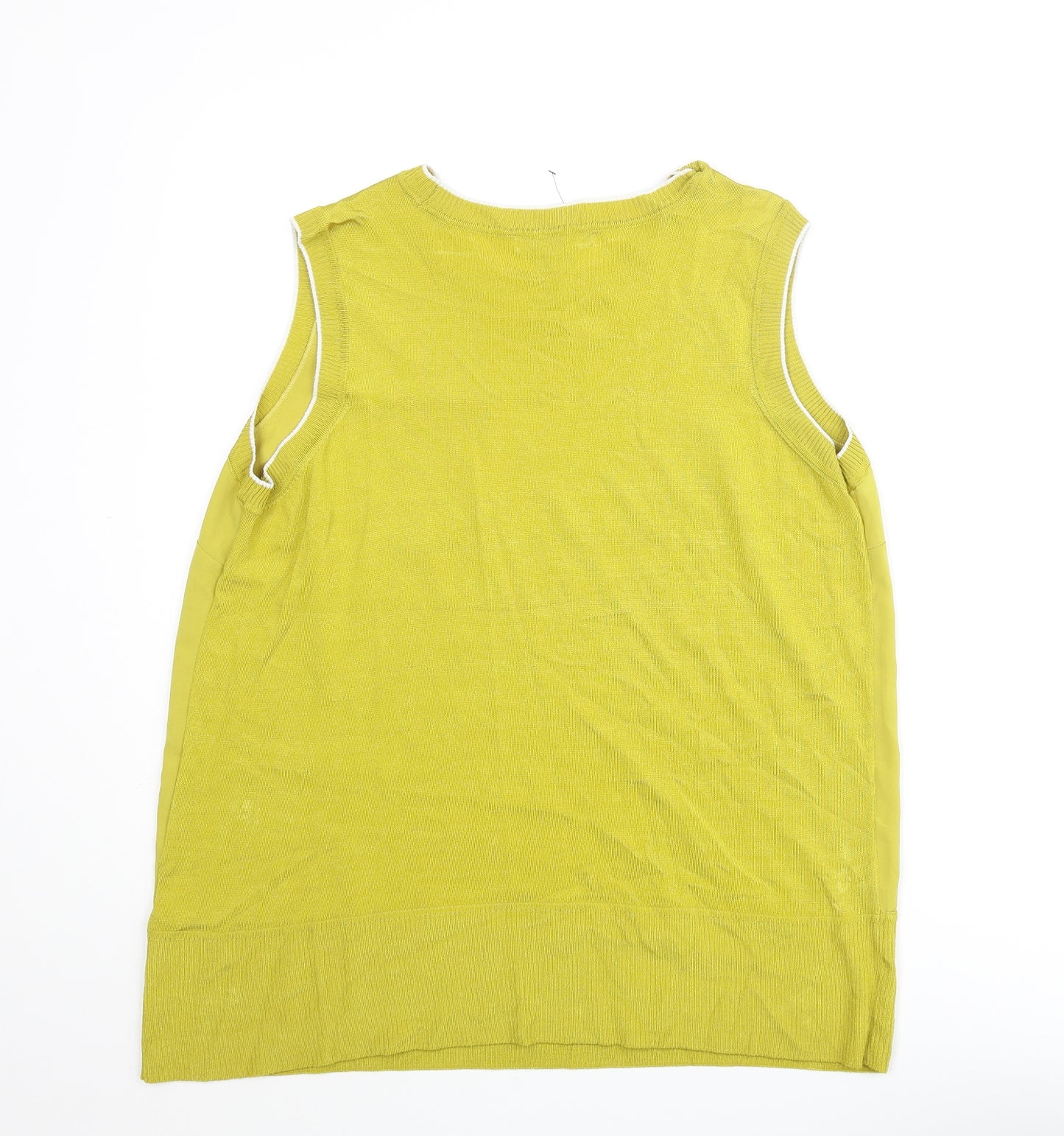 NEXT Womens Green Round Neck Viscose Vest Jumper Size 16