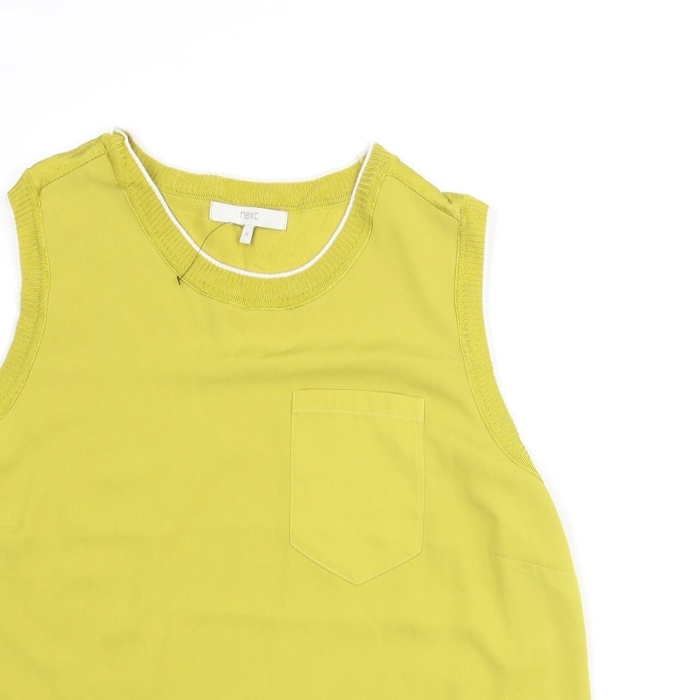NEXT Womens Green Round Neck Viscose Vest Jumper Size 16