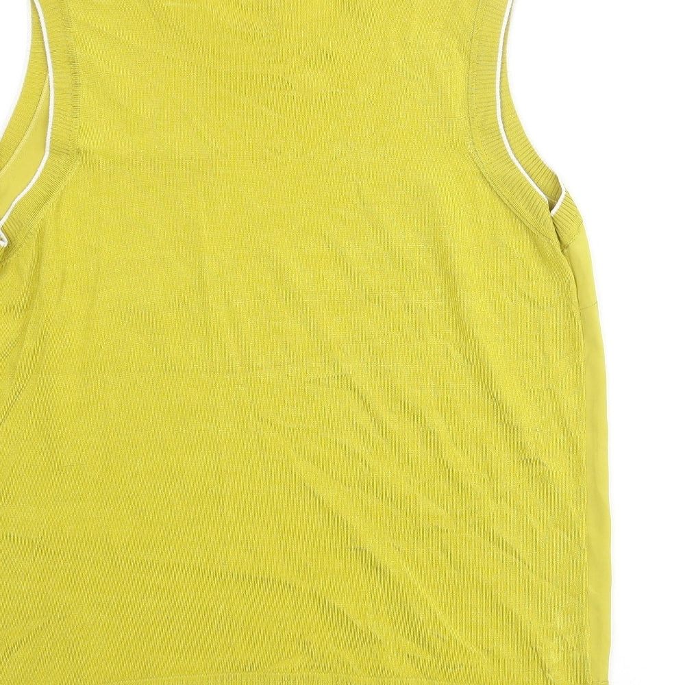 NEXT Womens Green Round Neck Viscose Vest Jumper Size 16