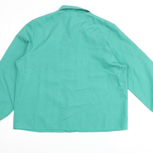 C&A Womens Green Polyester Basic Button-Up Size 16 Collared