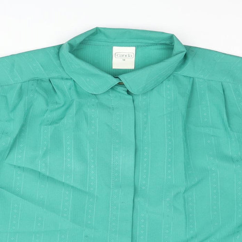 C&A Womens Green Polyester Basic Button-Up Size 16 Collared