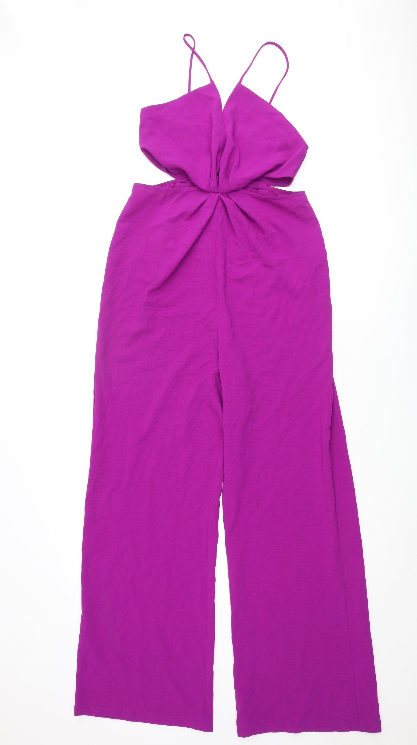 Zara Womens Purple Polyester Jumpsuit One-Piece Size M L29 in Zip - Cut Out
