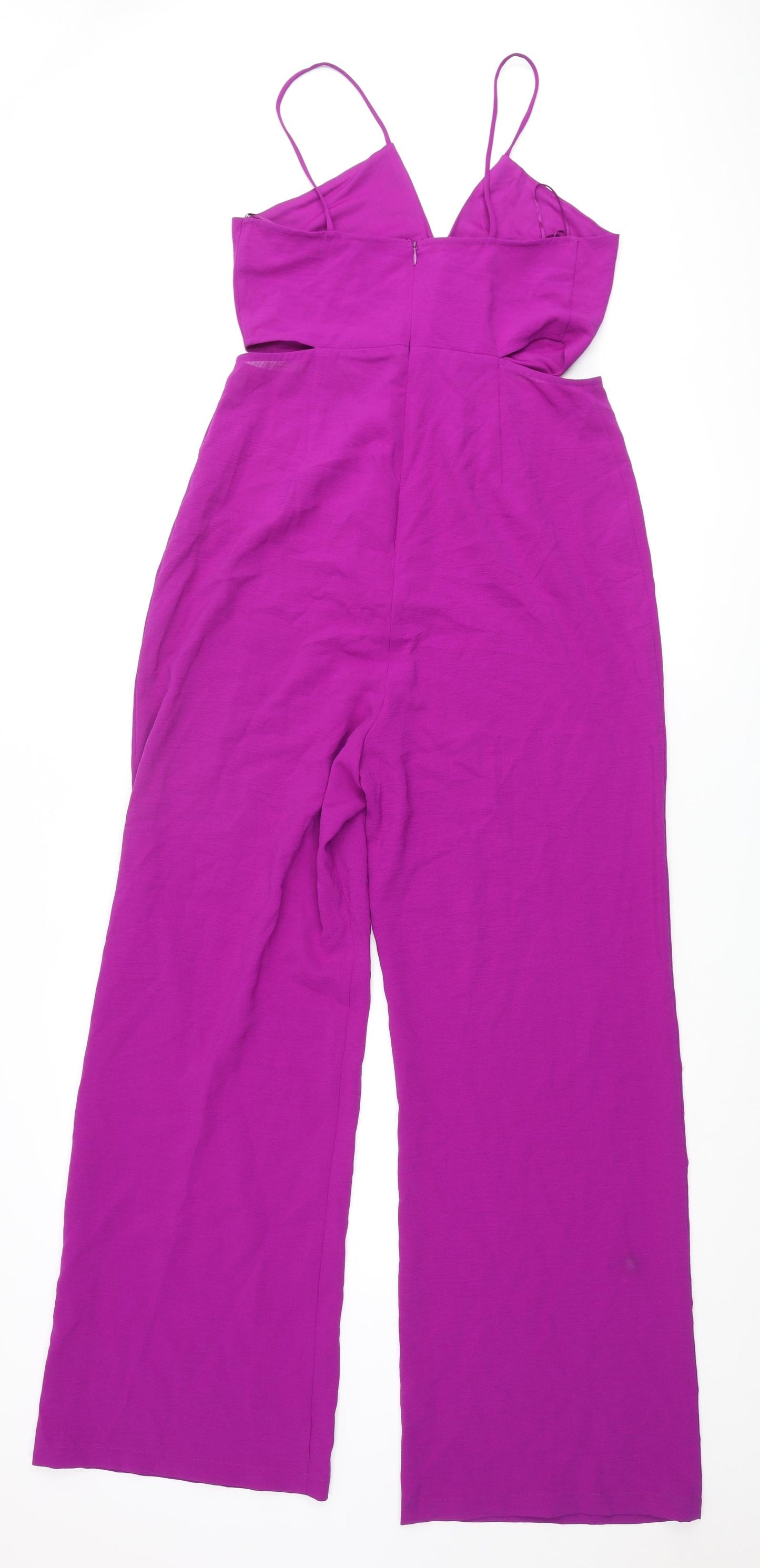 Zara Womens Purple Polyester Jumpsuit One-Piece Size M L29 in Zip - Cut Out