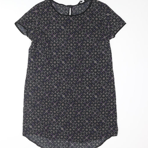 New Look Womens Multicoloured Geometric Polyester Shift Size 16 Round Neck Button