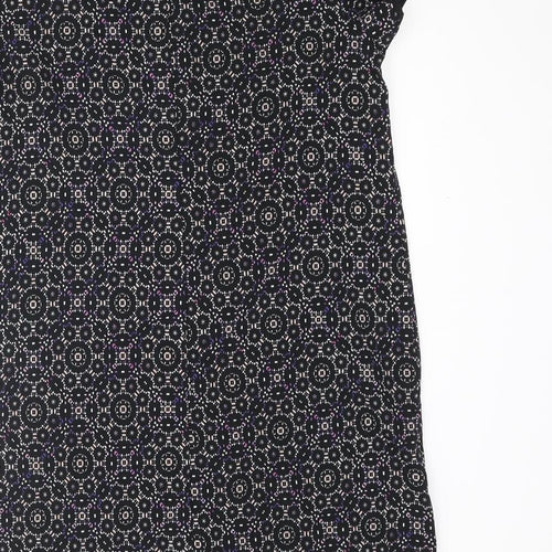 New Look Womens Multicoloured Geometric Polyester Shift Size 16 Round Neck Button