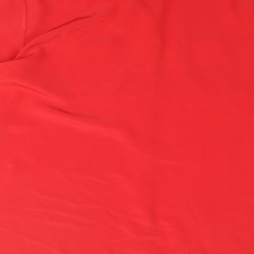 St Michael Womens Red Polyester Basic Button-Up Size 16 Collared