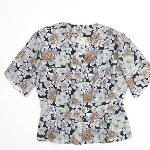 Amalita Womens Multicoloured Floral Polyester Basic Blouse Size 16 V-Neck