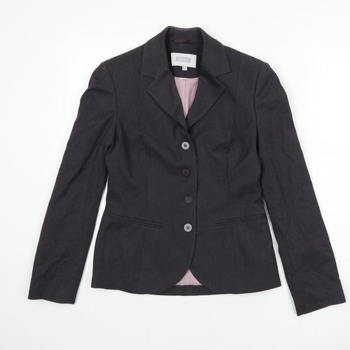 NEXT Womens Grey Geometric Polyester Jacket Blazer Size 8