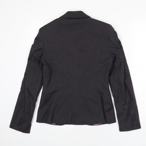 NEXT Womens Grey Geometric Polyester Jacket Blazer Size 8