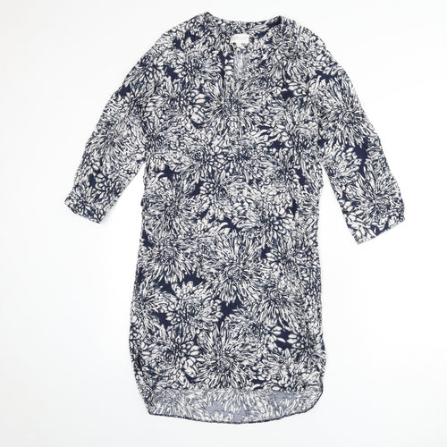 Apricot Womens Multicoloured Floral Viscose Shirt Dress Size 10 V-Neck Button