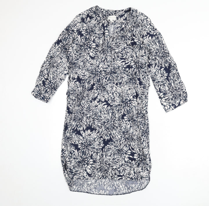 Apricot Womens Multicoloured Floral Viscose Shirt Dress Size 10 V-Neck Button