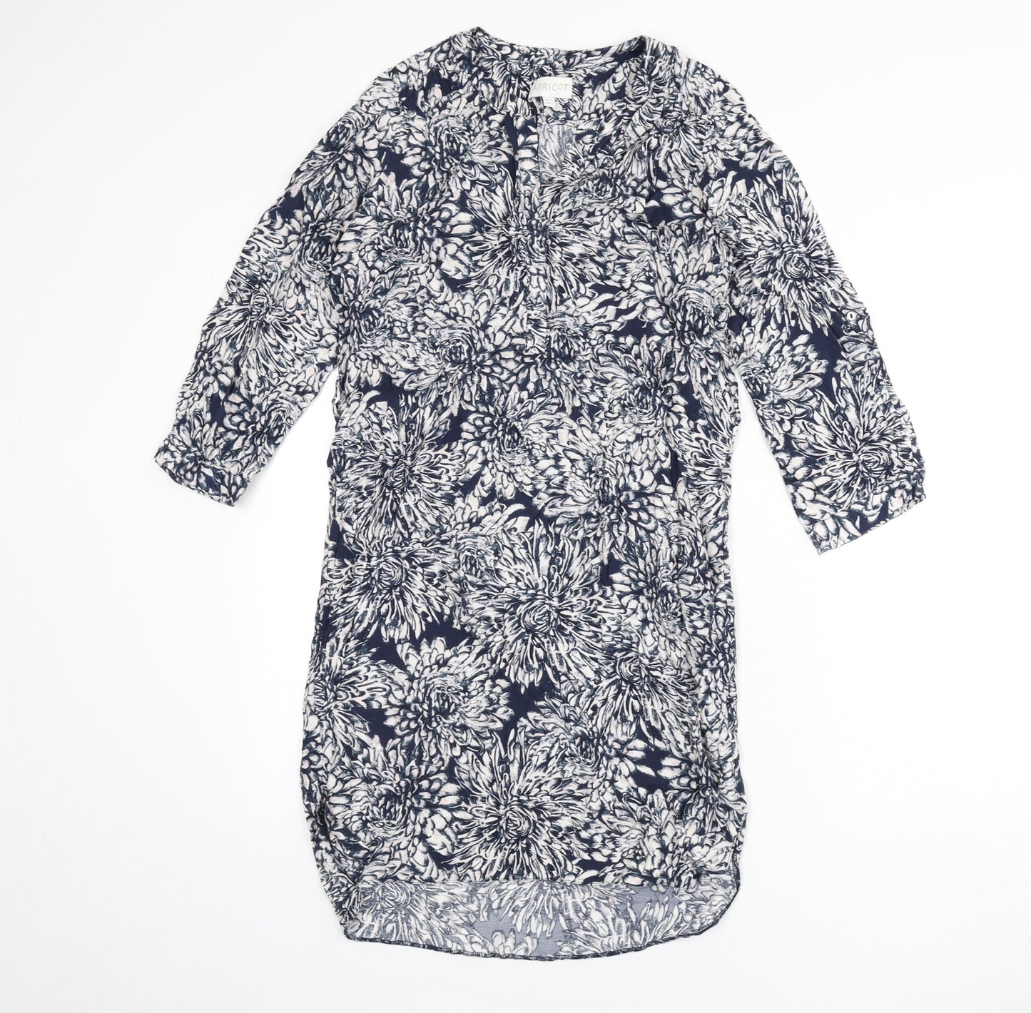 Apricot Womens Multicoloured Floral Viscose Shirt Dress Size 10 V-Neck Button
