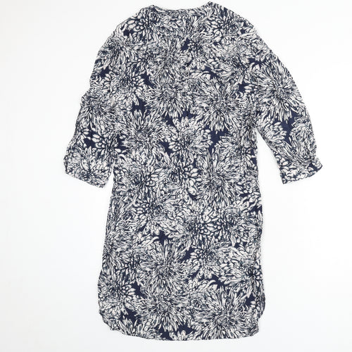 Apricot Womens Multicoloured Floral Viscose Shirt Dress Size 10 V-Neck Button