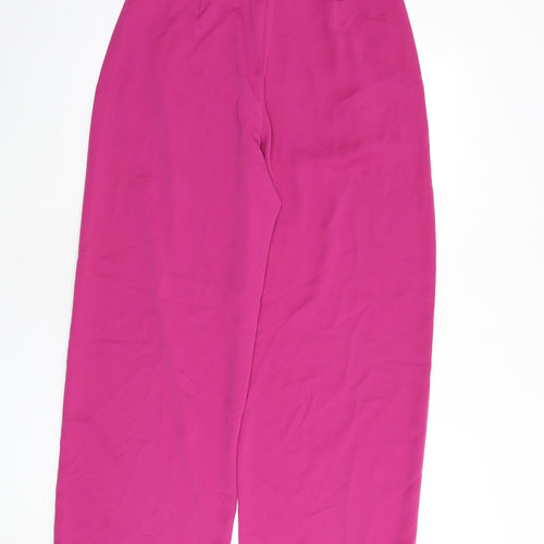 VERO MODA Womens Purple Polyester Trousers Size 8 L28 in Regular Zip