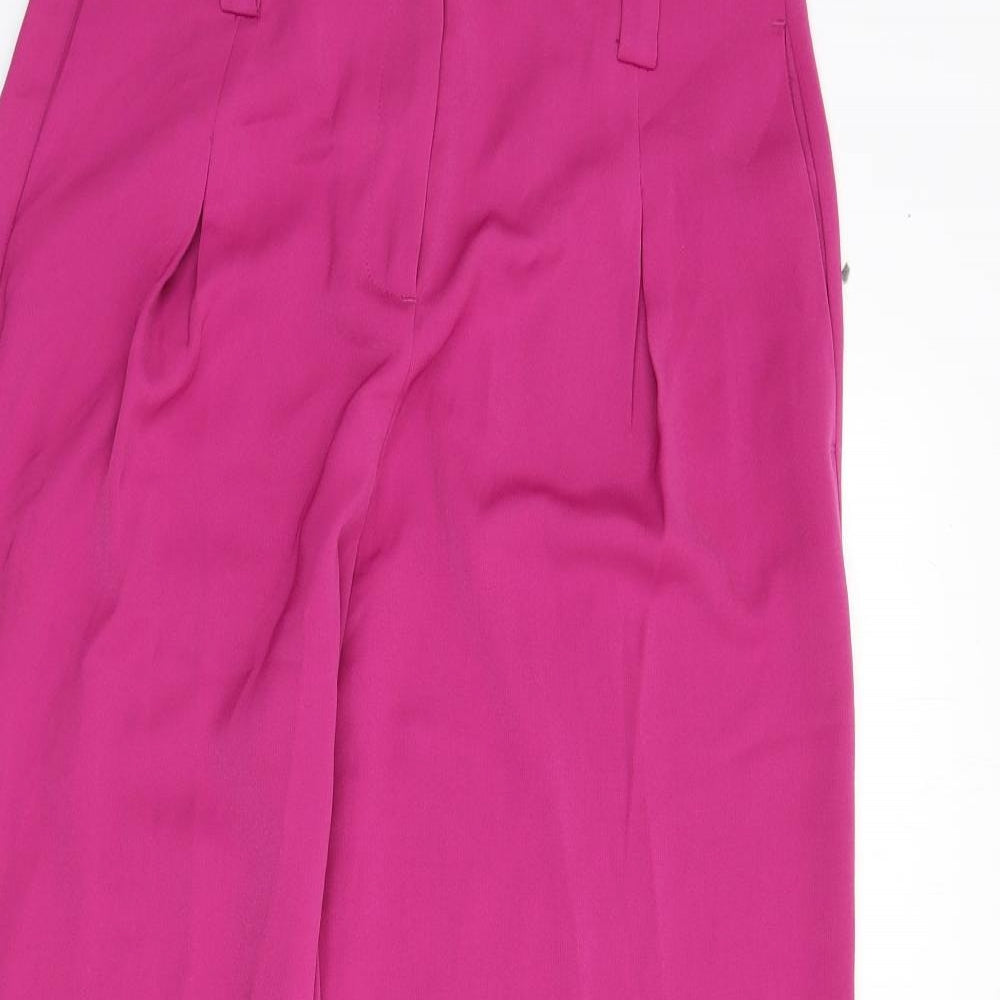 VERO MODA Womens Purple Polyester Trousers Size 8 L28 in Regular Zip