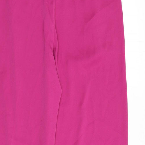 VERO MODA Womens Purple Polyester Trousers Size 8 L28 in Regular Zip