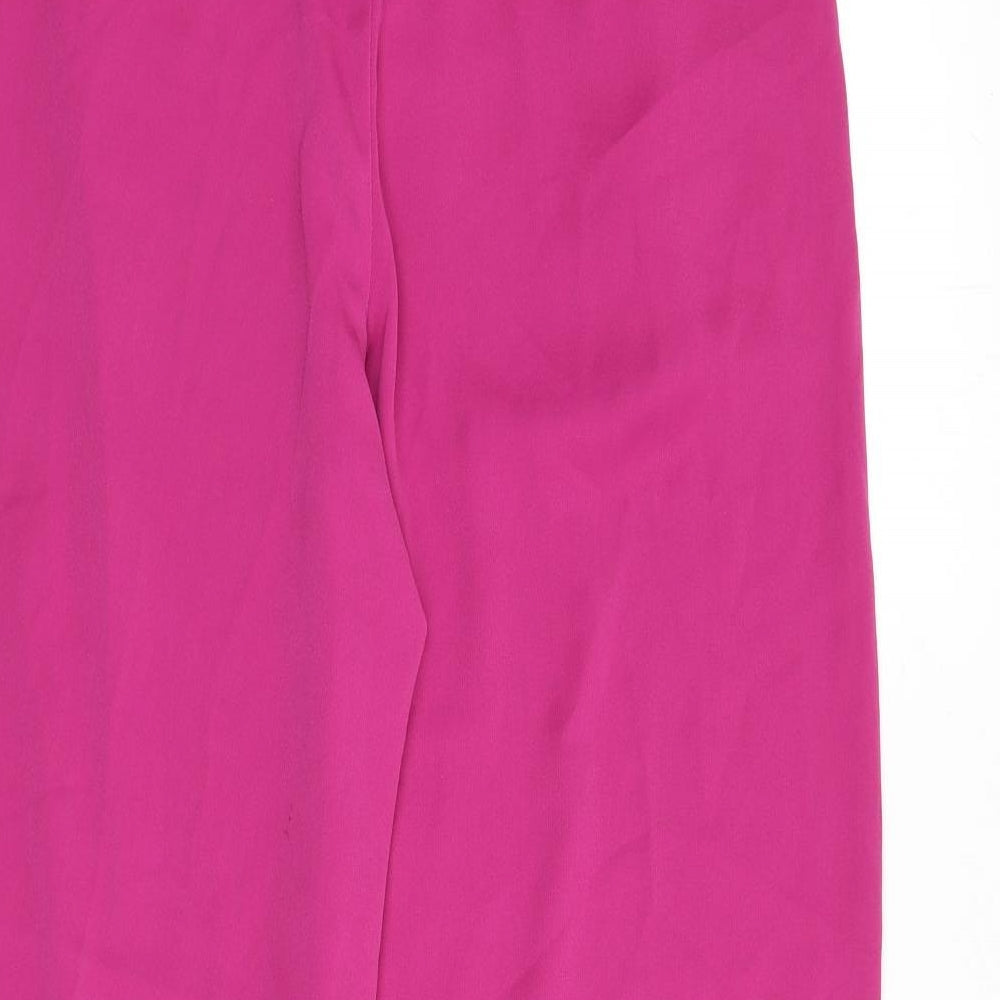 VERO MODA Womens Purple Polyester Trousers Size 8 L28 in Regular Zip