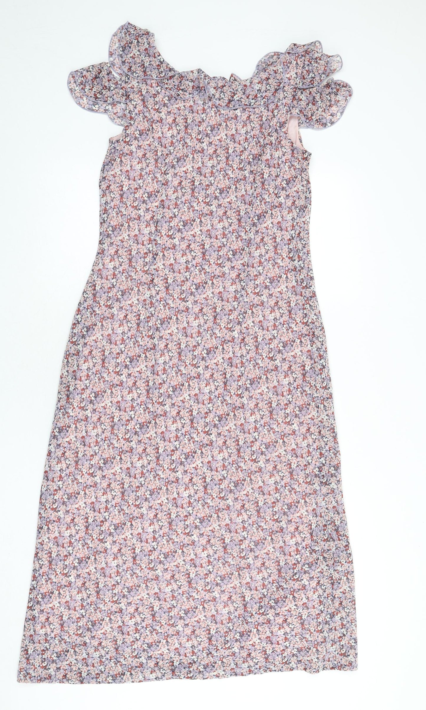 Laura Ashley Womens Multicoloured Floral Polyester A-Line Size 12 Boat Neck Pullover