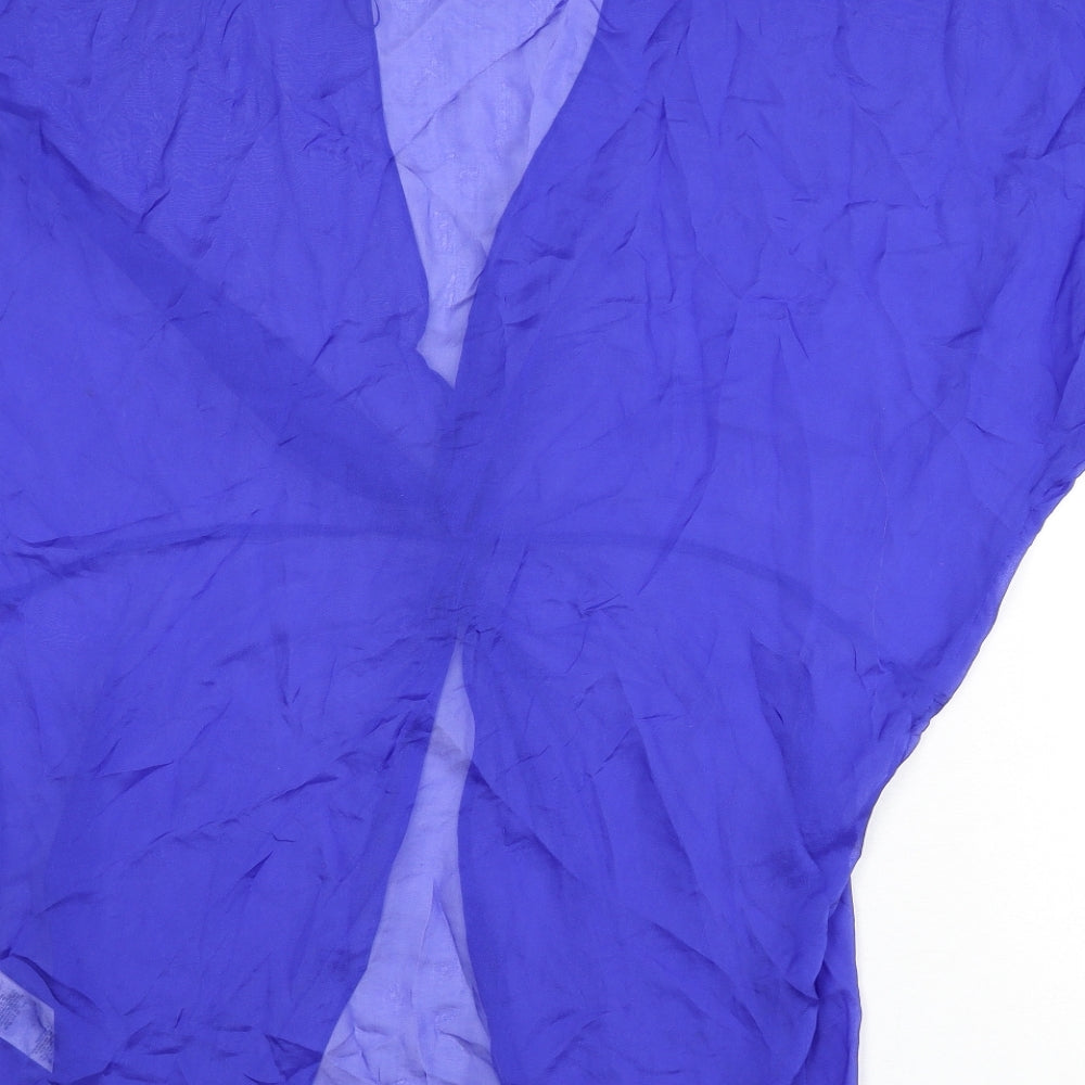 Phase Eight Womens Blue Silk Tunic Blouse Size M V-Neck - Knot Front