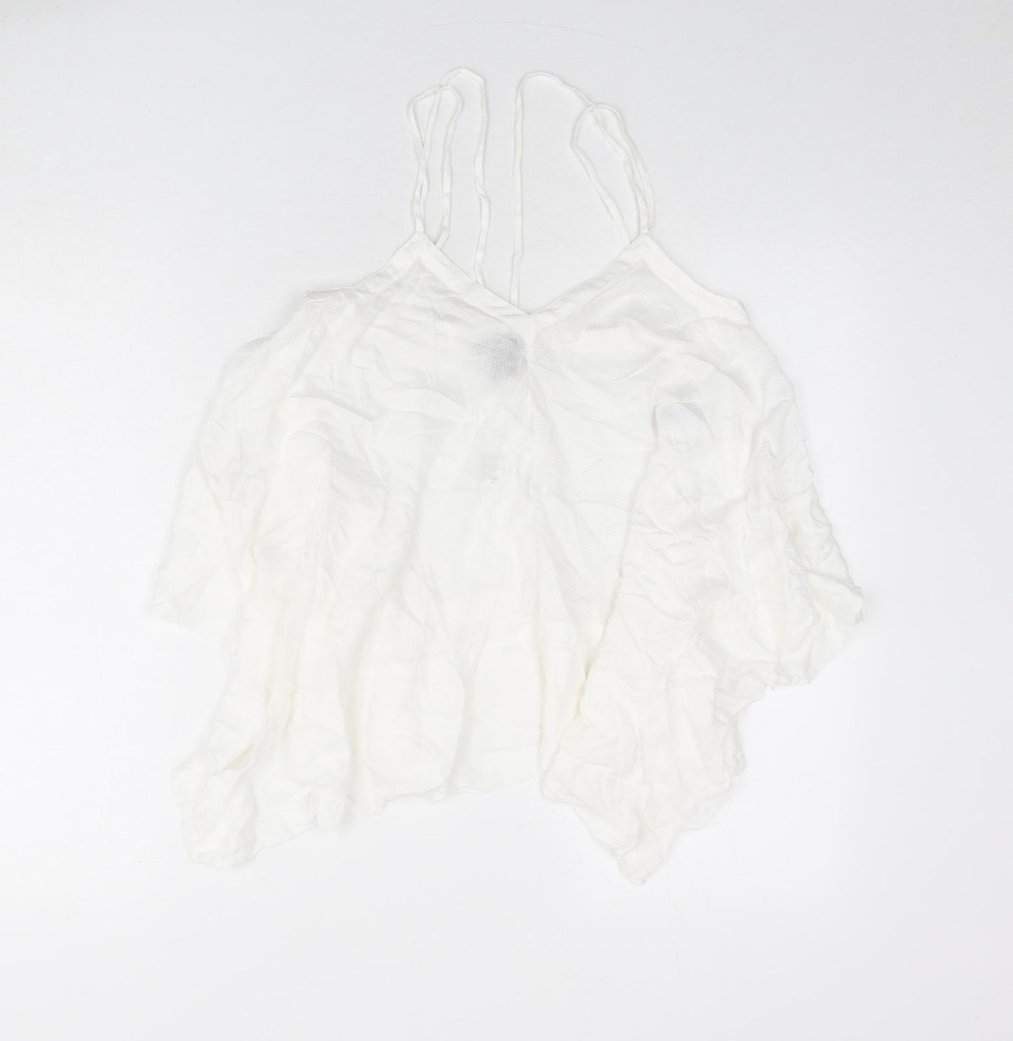 H&M Womens Ivory Geometric Viscose Camisole Tank Size 10 V-Neck