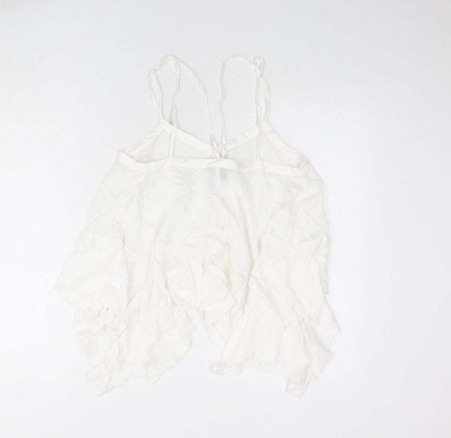 H&M Womens Ivory Geometric Viscose Camisole Tank Size 10 V-Neck