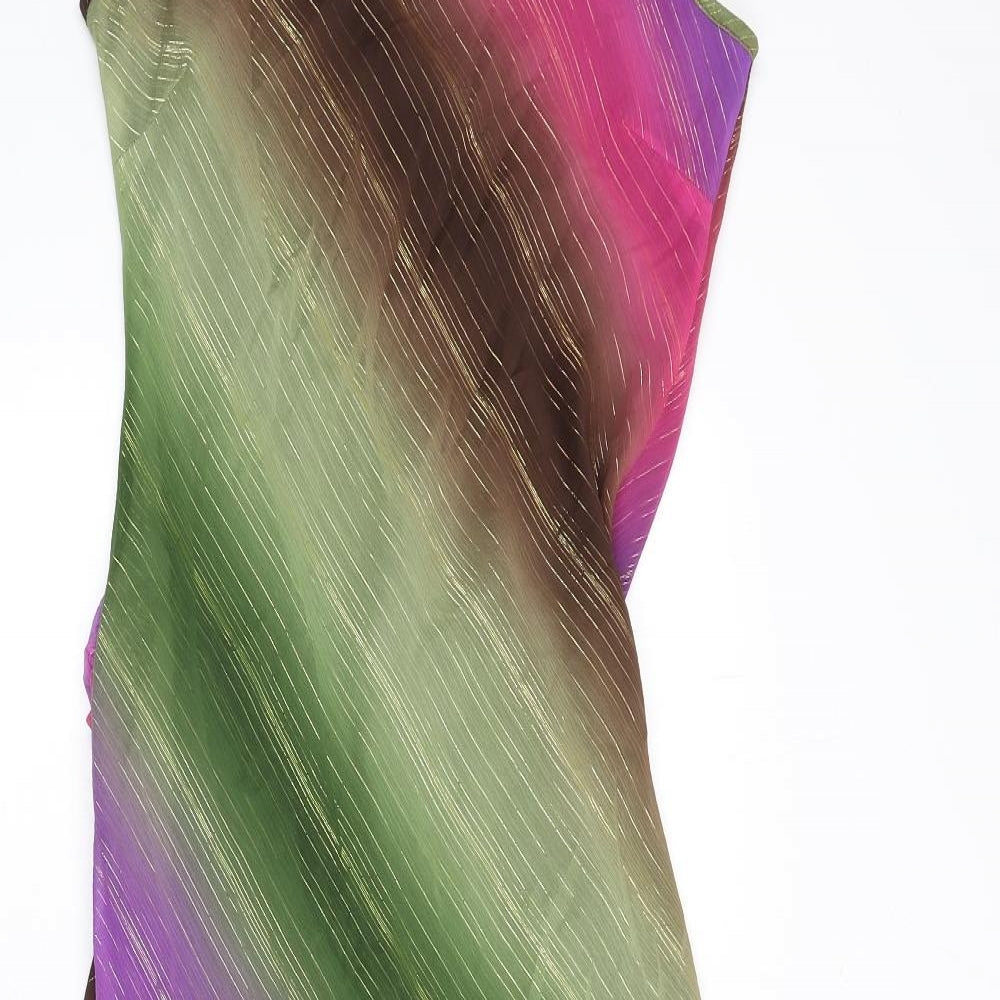 NEXT Womens Multicoloured Geometric Polyester Mermaid Size 10 Scoop Neck Pullover - Gradient Effect, Tie Detail