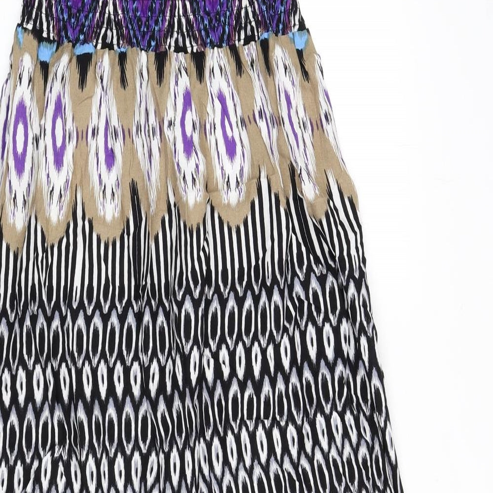 Marks and Spencer Womens Multicoloured Geometric Viscose Maxi Size 12 Halter Tie
