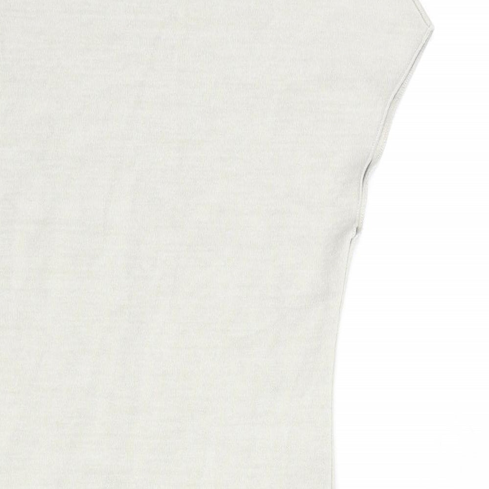 Zara Womens Beige Viscose Bodycon Size S Round Neck Pullover