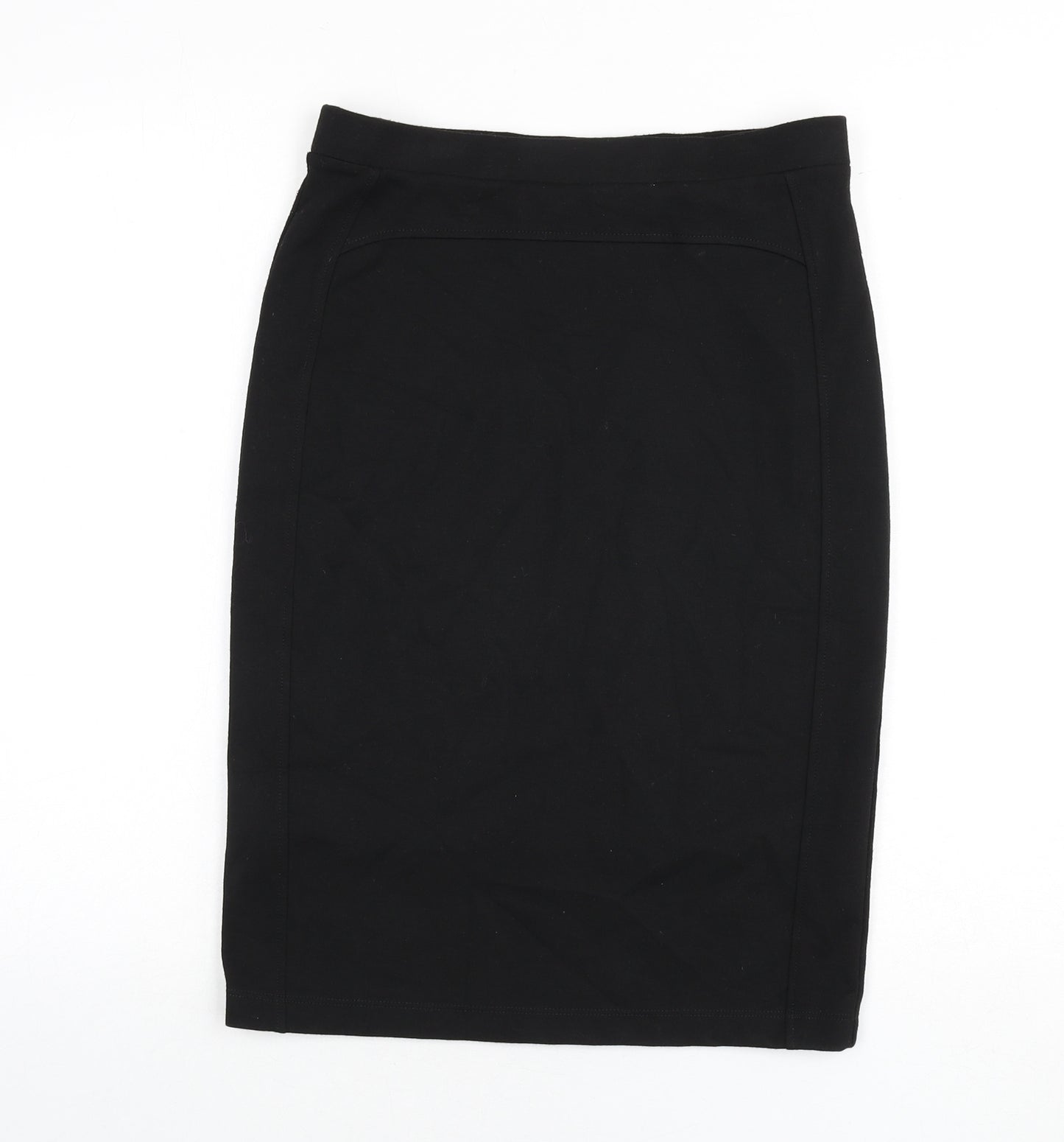 Marks and Spencer Womens Black Polyester Straight & Pencil Skirt Size 10