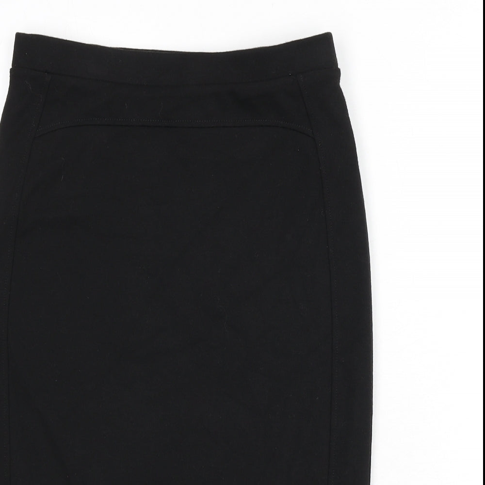Marks and Spencer Womens Black Polyester Straight & Pencil Skirt Size 10