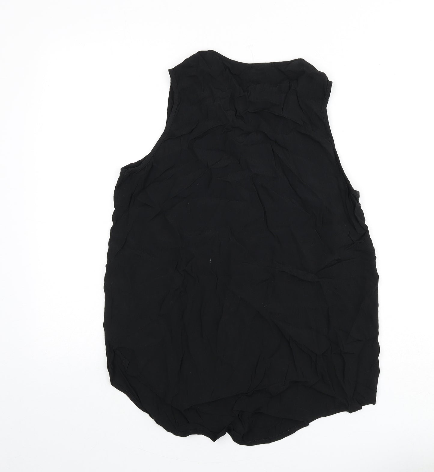 New Look Womens Black Viscose Basic Tank Size 14 V-Neck