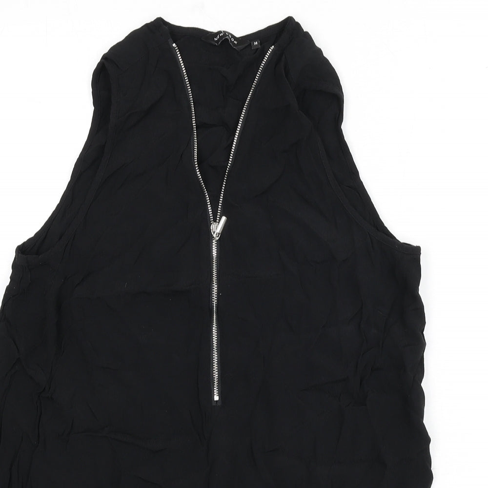 New Look Womens Black Viscose Basic Tank Size 14 V-Neck