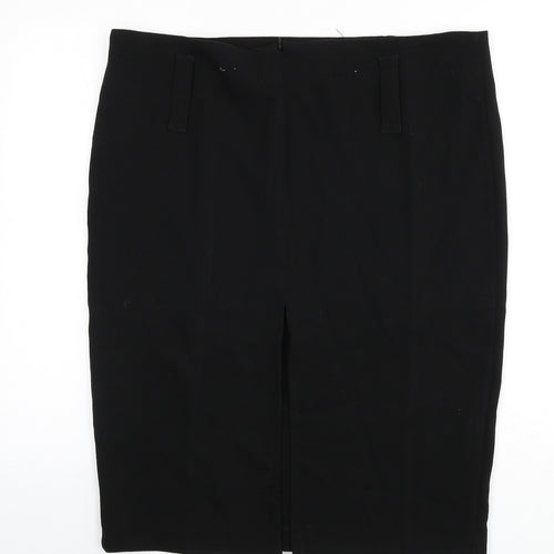 New Look Womens Black Polyester Straight & Pencil Skirt Size 18 Zip - Slit