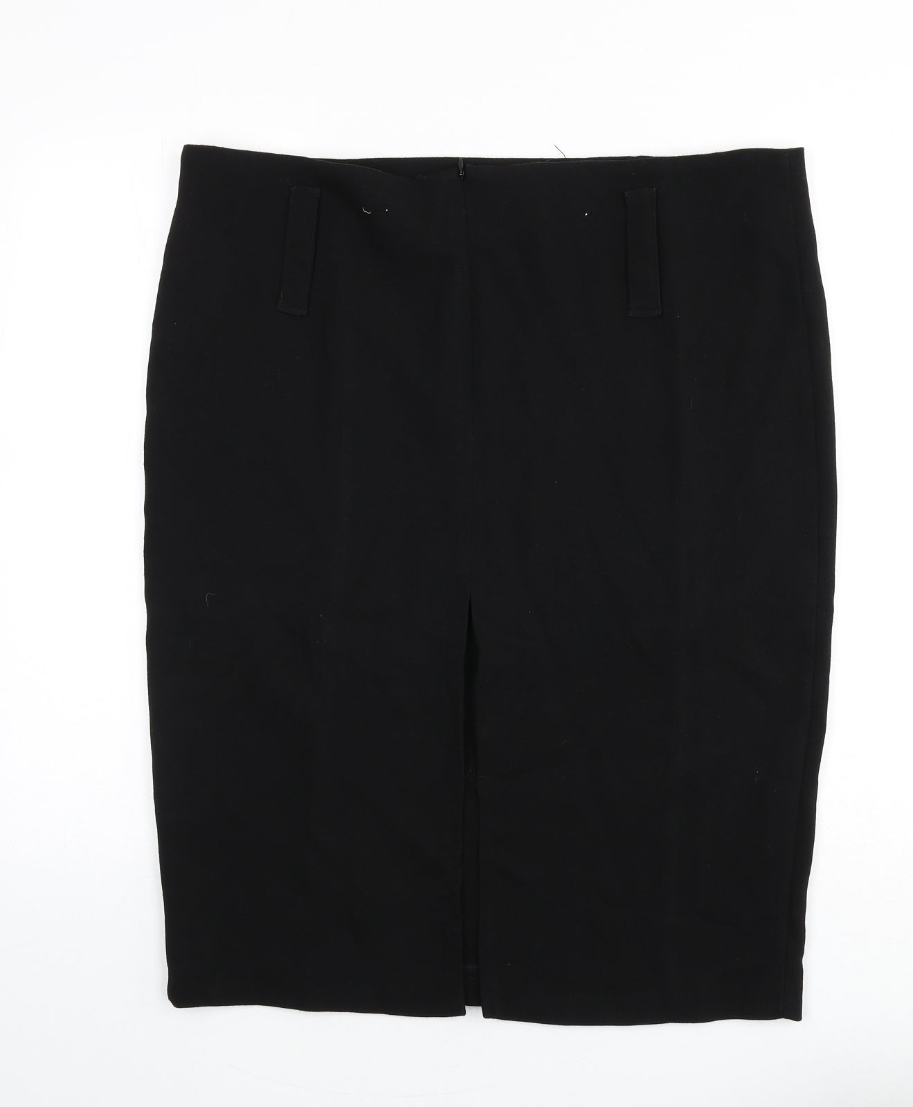 New Look Womens Black Polyester Straight & Pencil Skirt Size 18 Zip - Slit
